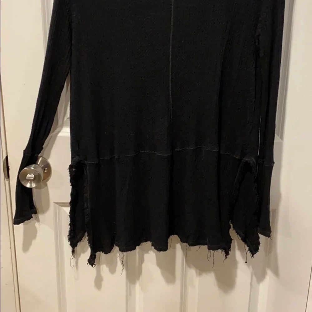 Free People Oversized Tattered Waffle Top